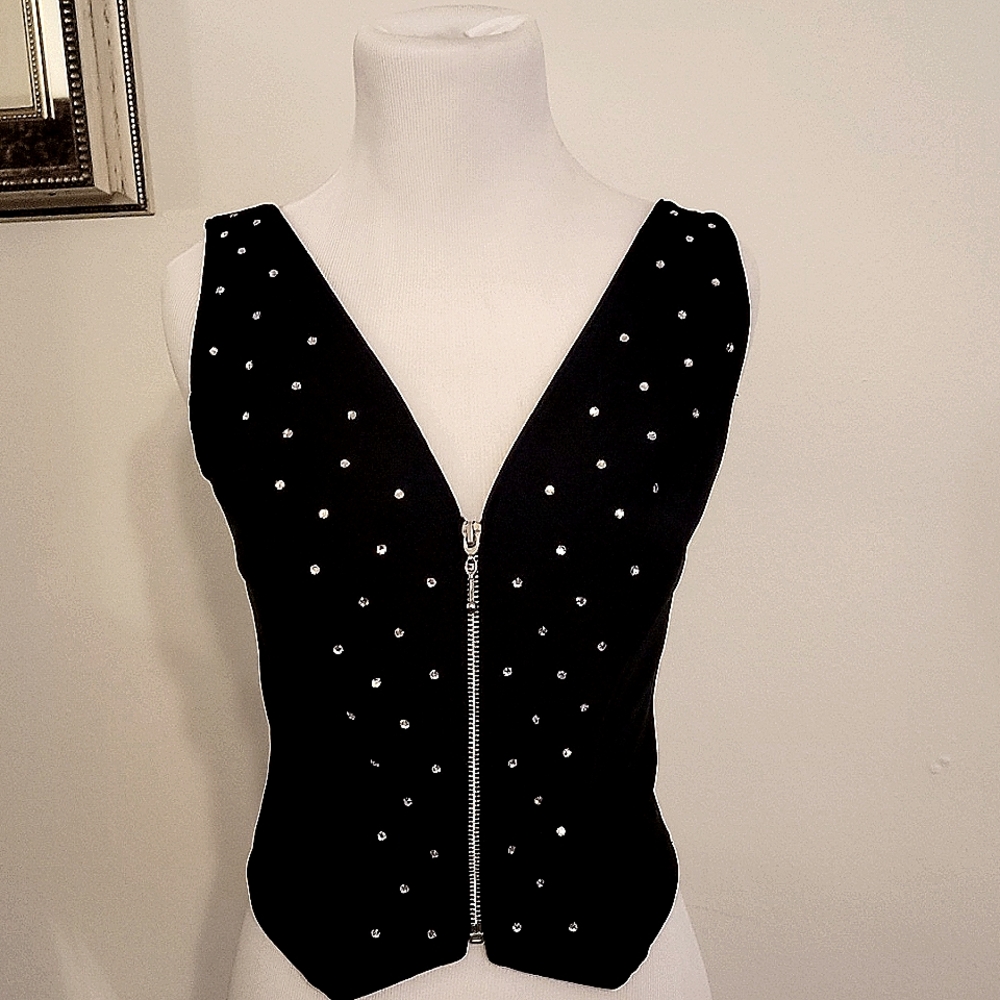 Rhinestone vest medium